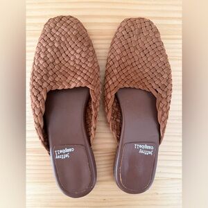 Jeffrey Campbell Tan Woven Mules